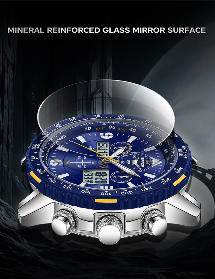 SANDA Neue Business-Quarzuhren für Herren, modisches Edelstahlband, Datum, multifunktionaler Chronograph, 5 Bar, wasserdichte Uhr – Detail 11