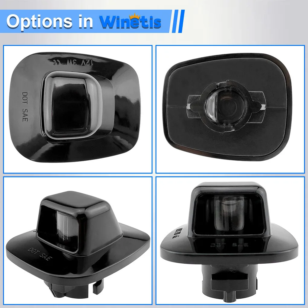 Winetis 2 قطعة لسيارة تشيفي شيفروليه جي إم سي C/K الضواحي تاهو يوكون 6000K أبيض LED كروم مصباح علامة رقم مصابيح لوحة الترخيص #3