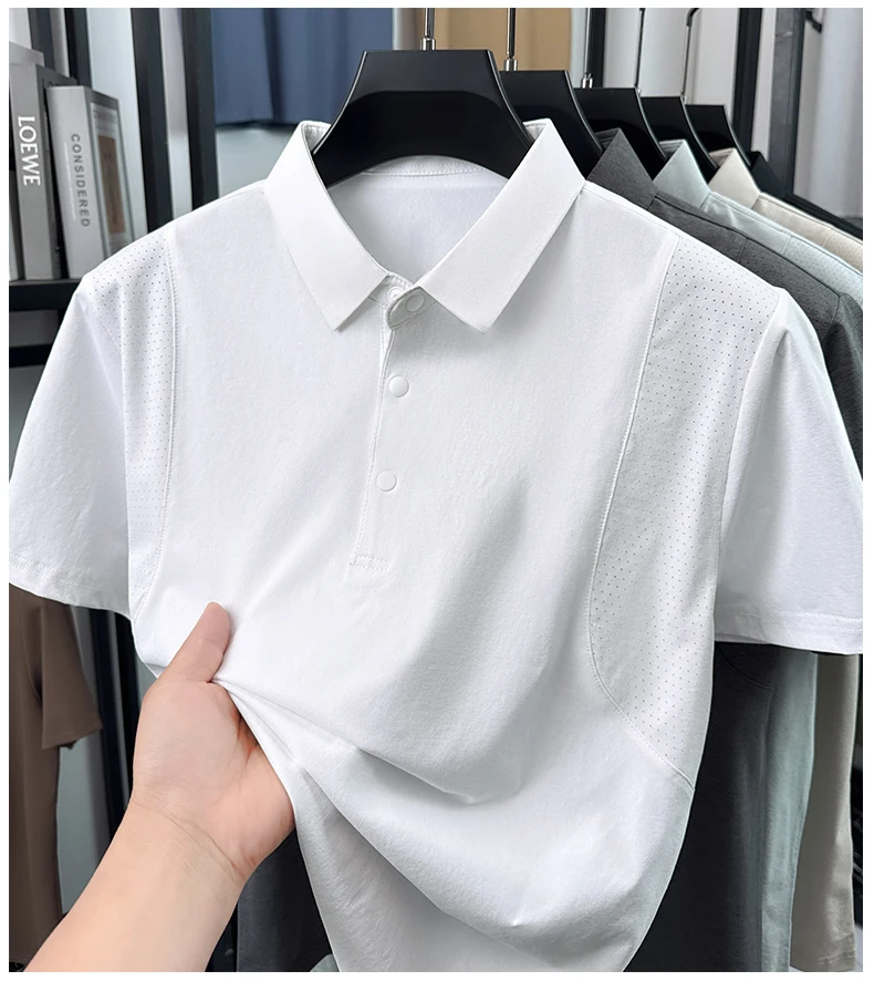 

Summer New Men's Short Sleeved Lapel Polo Shirt Casual Breathable Versatile T-shirt Sports Top Trend