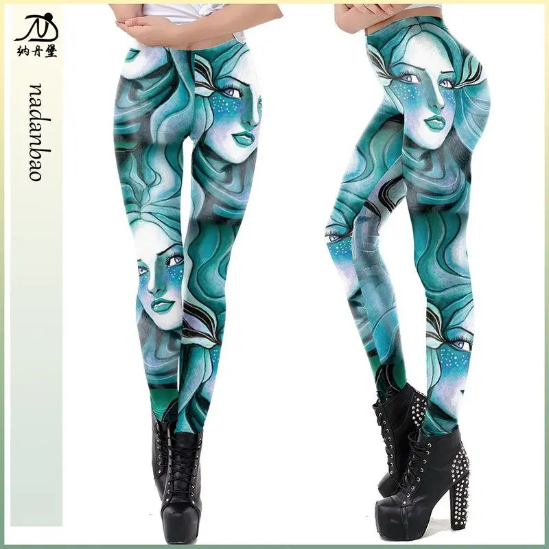 

Women's Yoga Leggings Par Cosplay Tight Fitting Pants Long Trousers Polyester Fiber Hip Print Design Spring 2024