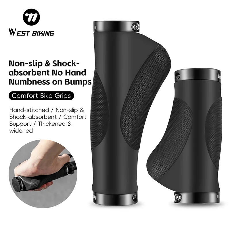 

WEST BIKING Bike Grip Cover Long/Short Bicycle Handlebar Grip Anti-slip Shock Absorption Bike Accessories Cycing Handlebar Cover