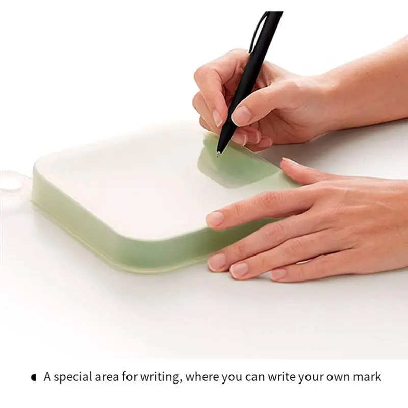 A20I Portable Sandwich Toast Bento Box Reusable Silicone Sandwich Case Microwavable Kids School Breakfast Lunch Box 2Pcs