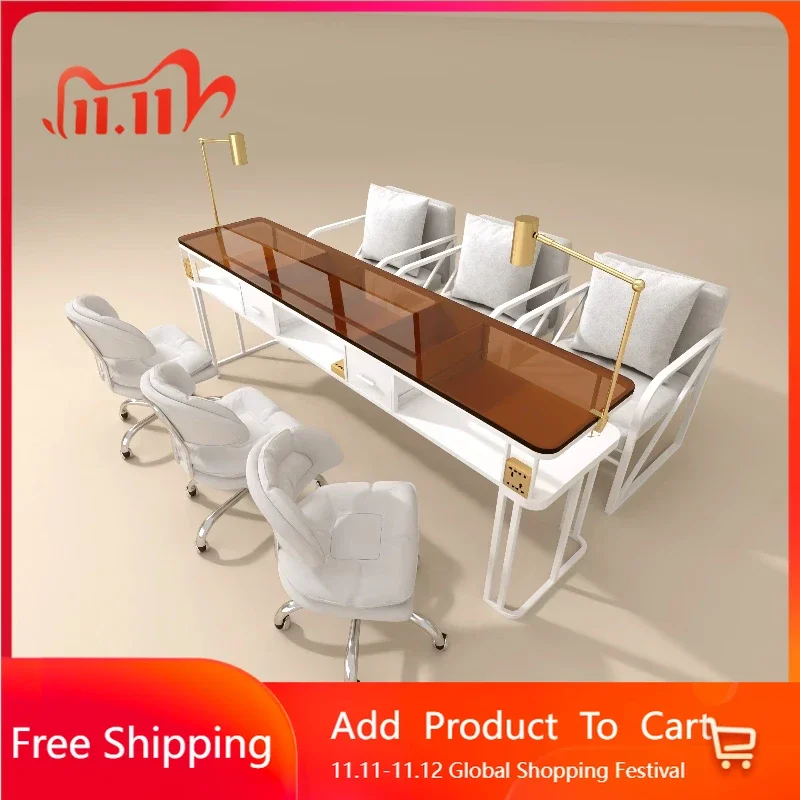

Throne Lamp Nail Table White Legs Polish Designer Nail Table Cleaner Storage Organizer Scrivania Per Unghie Trendy Furniture