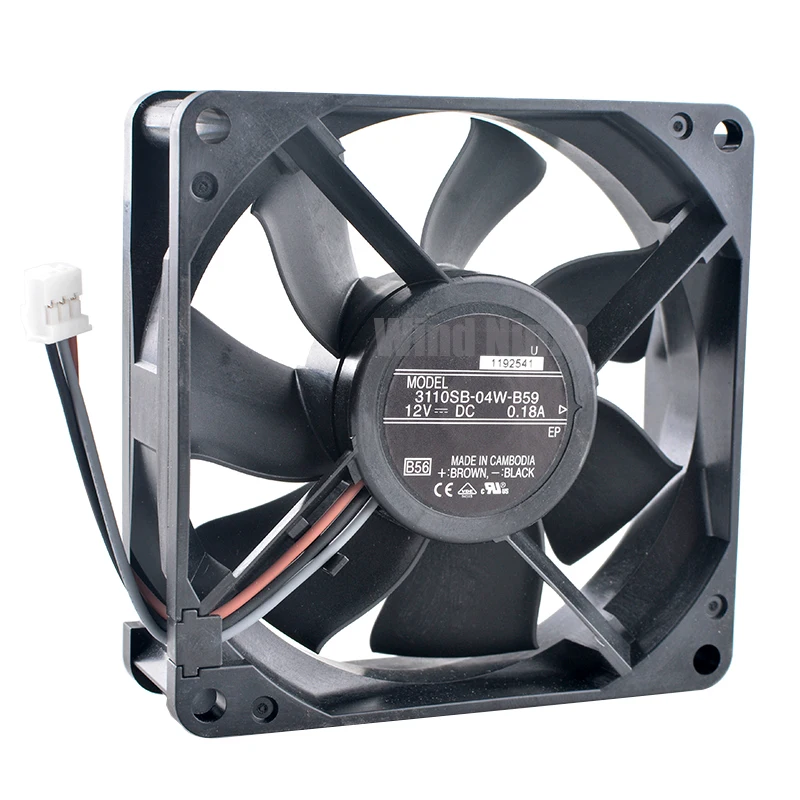 3110SB-04W-B59 8cm 80mm fan 80x80x25mm DC12V 0.18A 3pin 3000rpm dual ball bearing cooling fan for chassis CPU power projector