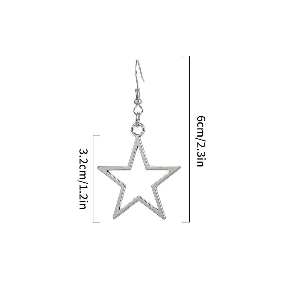 Creative Star EarringsSimple Design Color Hollow Star Drop Earrings for Women Fashion Ear Piercing Pentagram Dangle Earring Gift