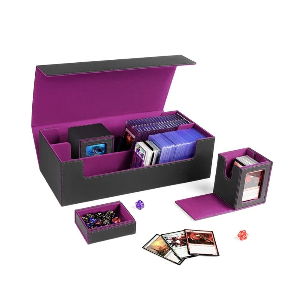 boite-de-rangement-pour-cartes-tcg-en-cuir-pu-grande-capacite-avec-fermeture-magnetique-plateau-a-des-amovible-et-emplacements-pour-cartes