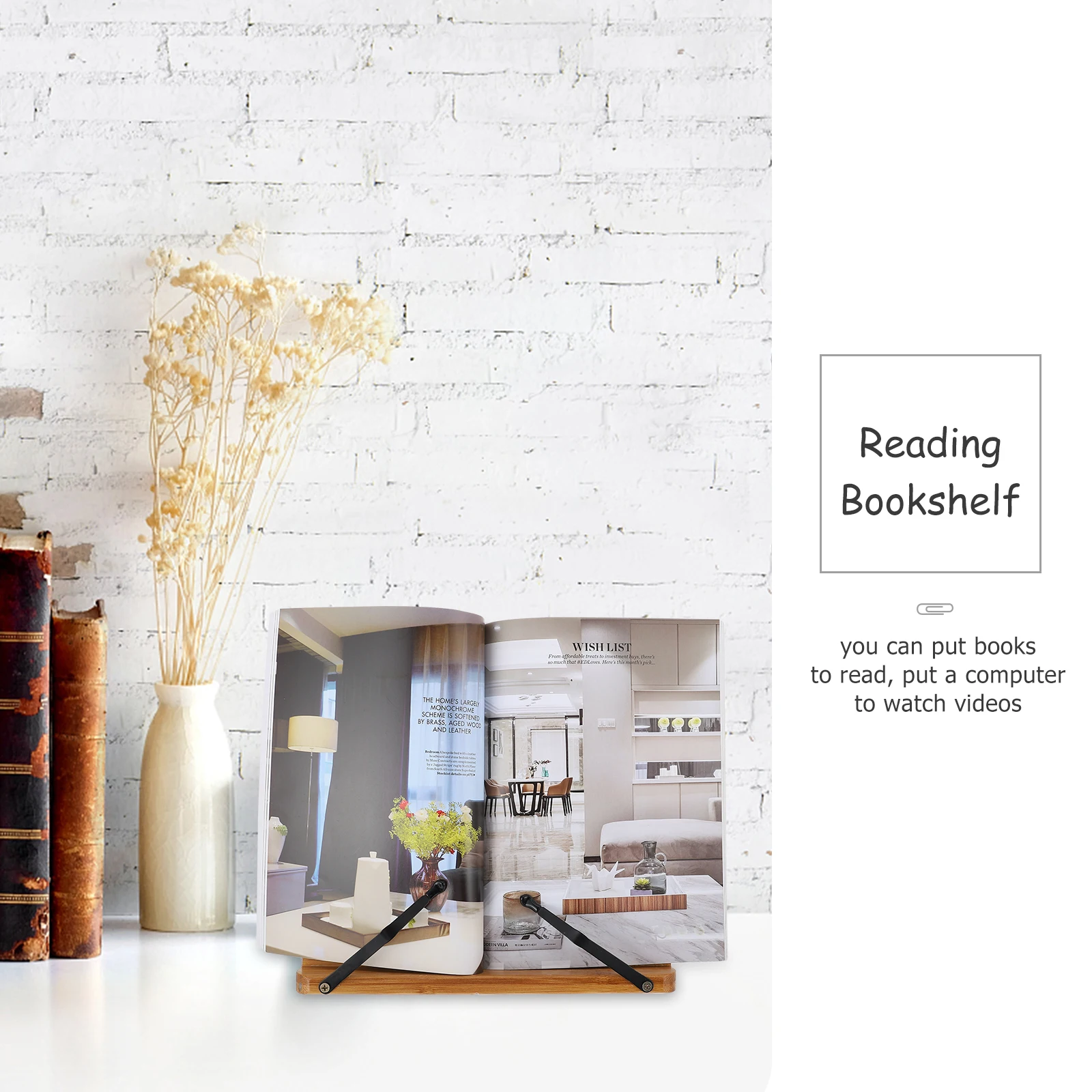 

Reading Rack Bookshelves Tabletop Small Desk Bookshelf Simple Student Stand Bamboo Child Bracket for