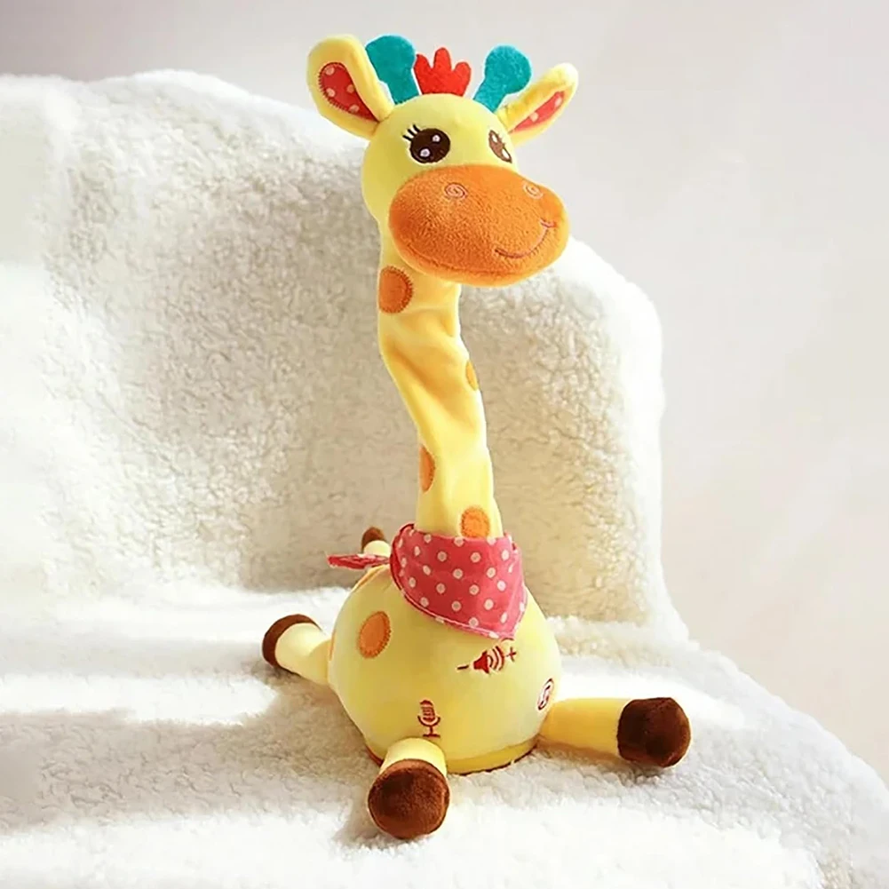 기린 플러시 컴패니언 봉제 장난감은 아기를위한 WAGGY 전자 뮤지컬 매력 장난감을 노래 할 수 있습니다. 유아 성장 깨달음