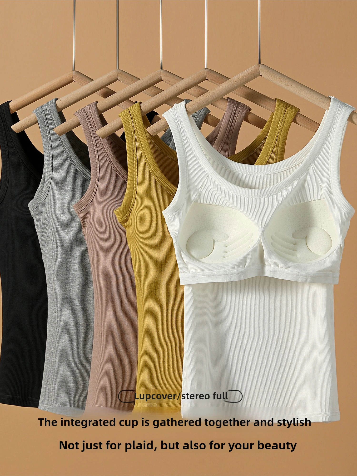 2025 New Summer Women Sleeveless Vest Built in Bra Camisole Korean Style Tank Top Women Clothing Tank Top Women