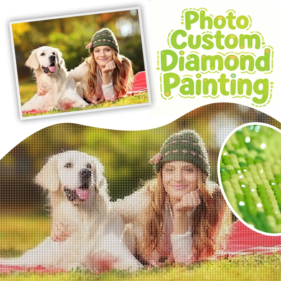 

Diamond Painting Custom Photo Create Wall Art Customized Landscape Full Round Flower Personalized portrait Make Your Own Diamond