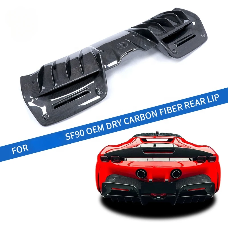 Dry Carbon Fiber Rear Diffuser Lip For SF90