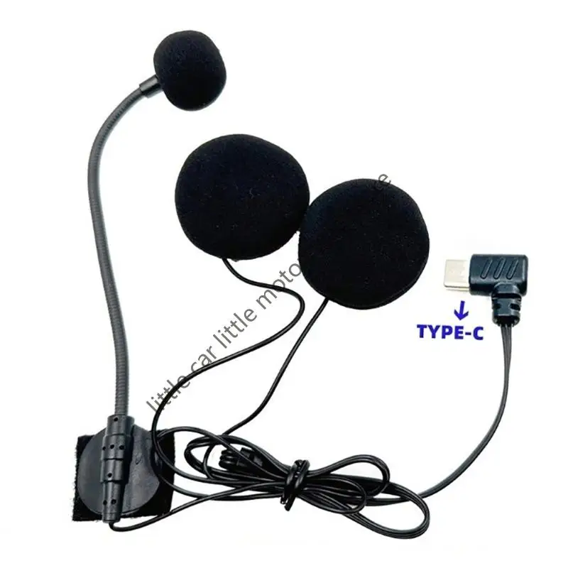 Motorcycle Helmet Headset Microphone USB Type C Walkie-talkie earphones Noise Cancelling and Adjustable Boom