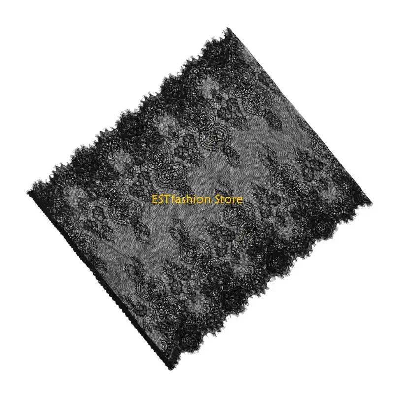 Y5GC Stylish Lace Embellished Scarf Lightweight Covering for Warm Weather Shade