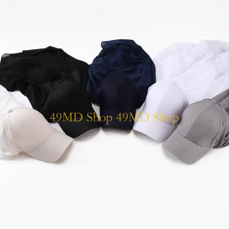 49MD Fashion Women Hijab Baseball Caps with Scarf Summer Outdoor Cap with Hijabs Suit