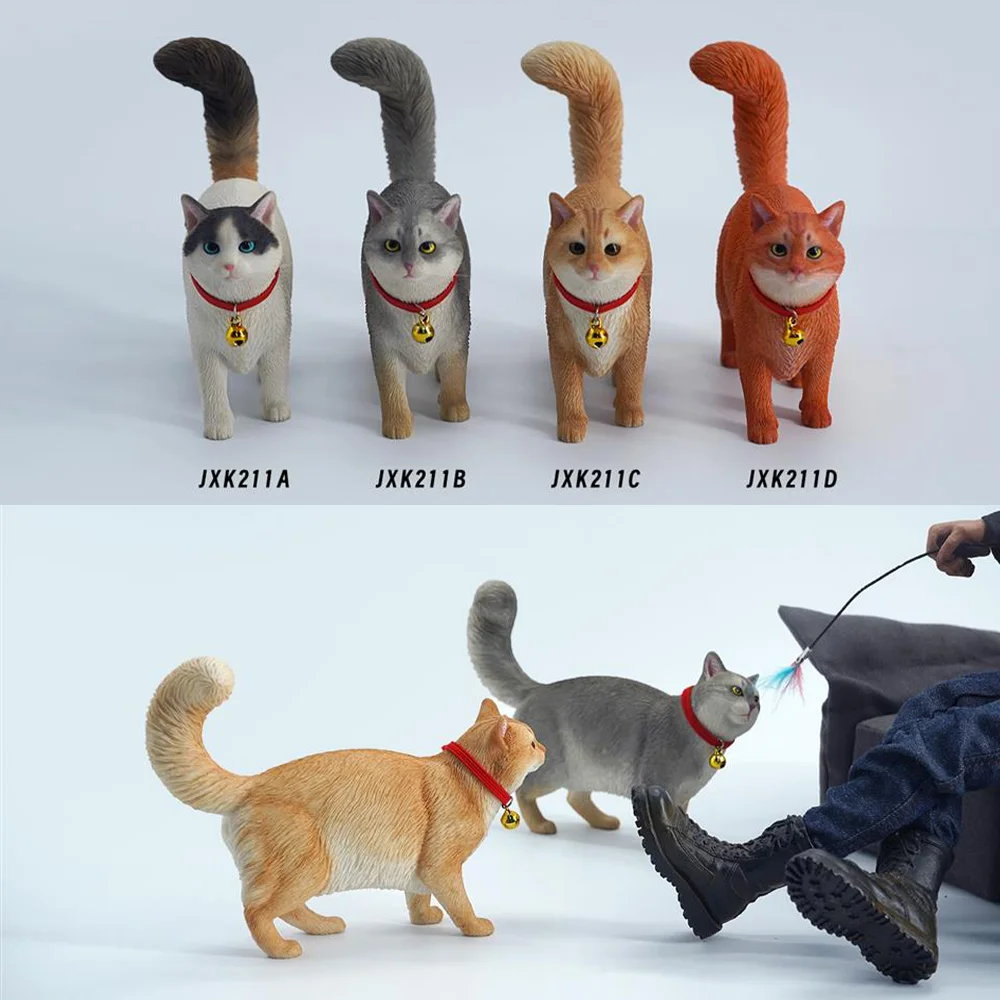 In Stock JXK211 1/6 Scale Somalia Cat Static Animal Model Ornament Indoor Accessories 12 inch Action Figure Model Toys Gifts