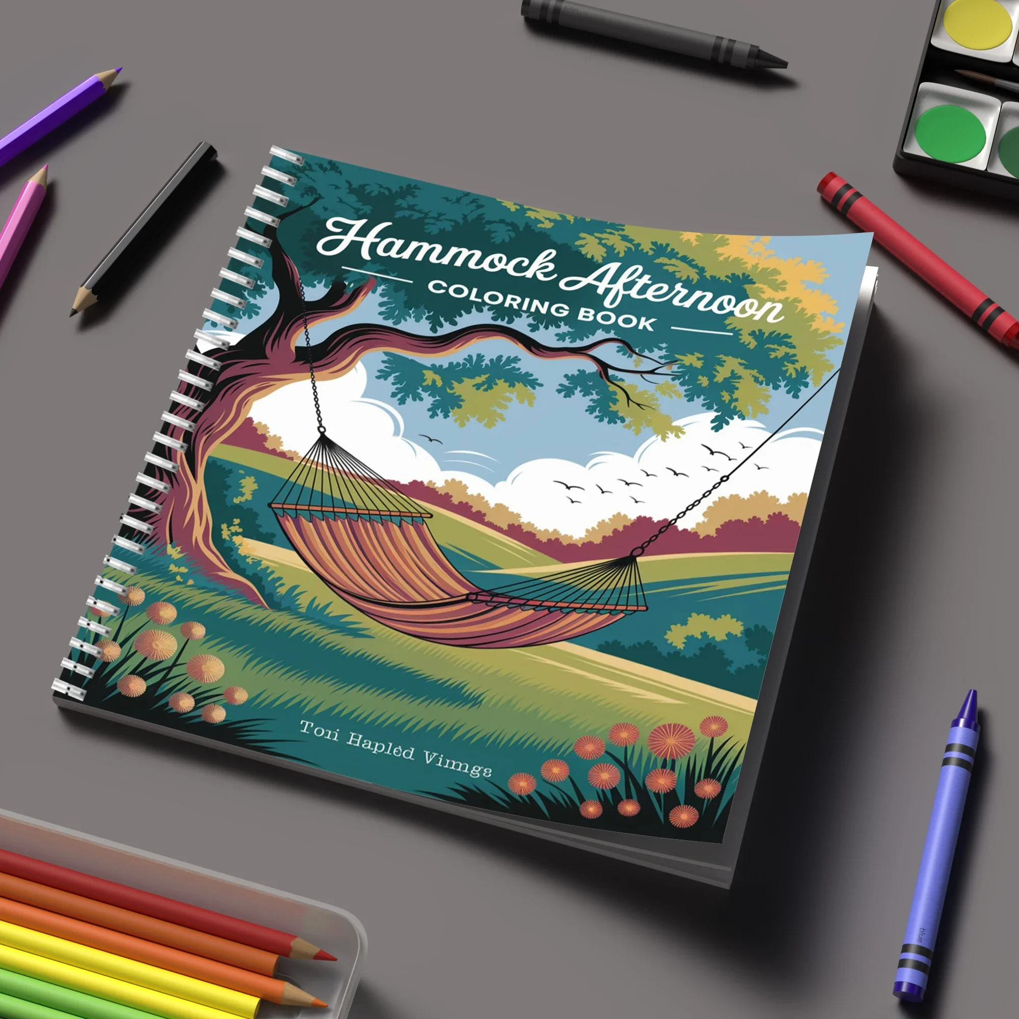 Hammock Afternoon Coloring Book for Adults, Relaxing Colouring Book, Stress Relief, Birthday Gift & Back to School Art Supplies