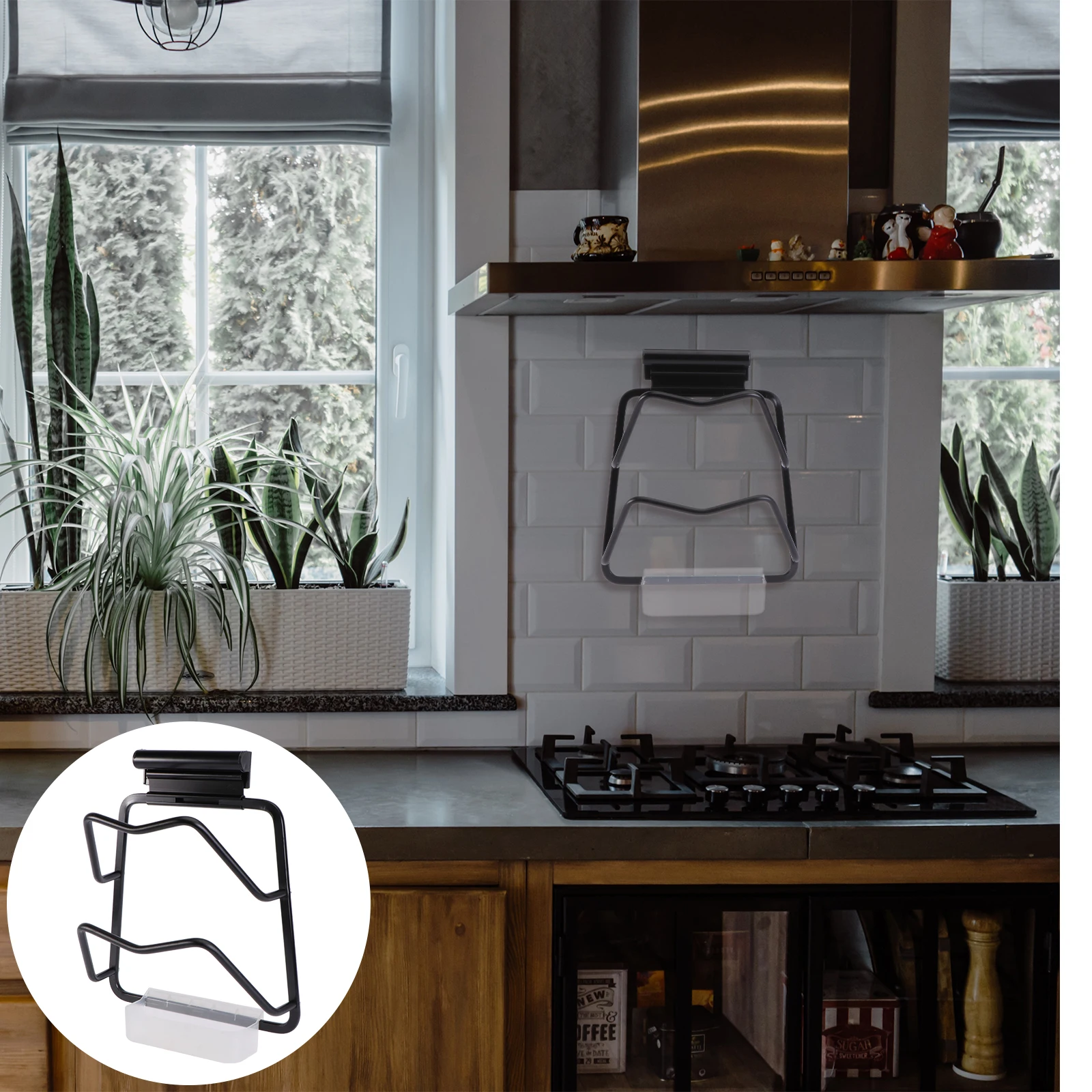

Black Titanium Pot Lid Rack Safe Wall Mount Storage ganizer Cutting Board Holder Kitchen Supplies Pan Lids