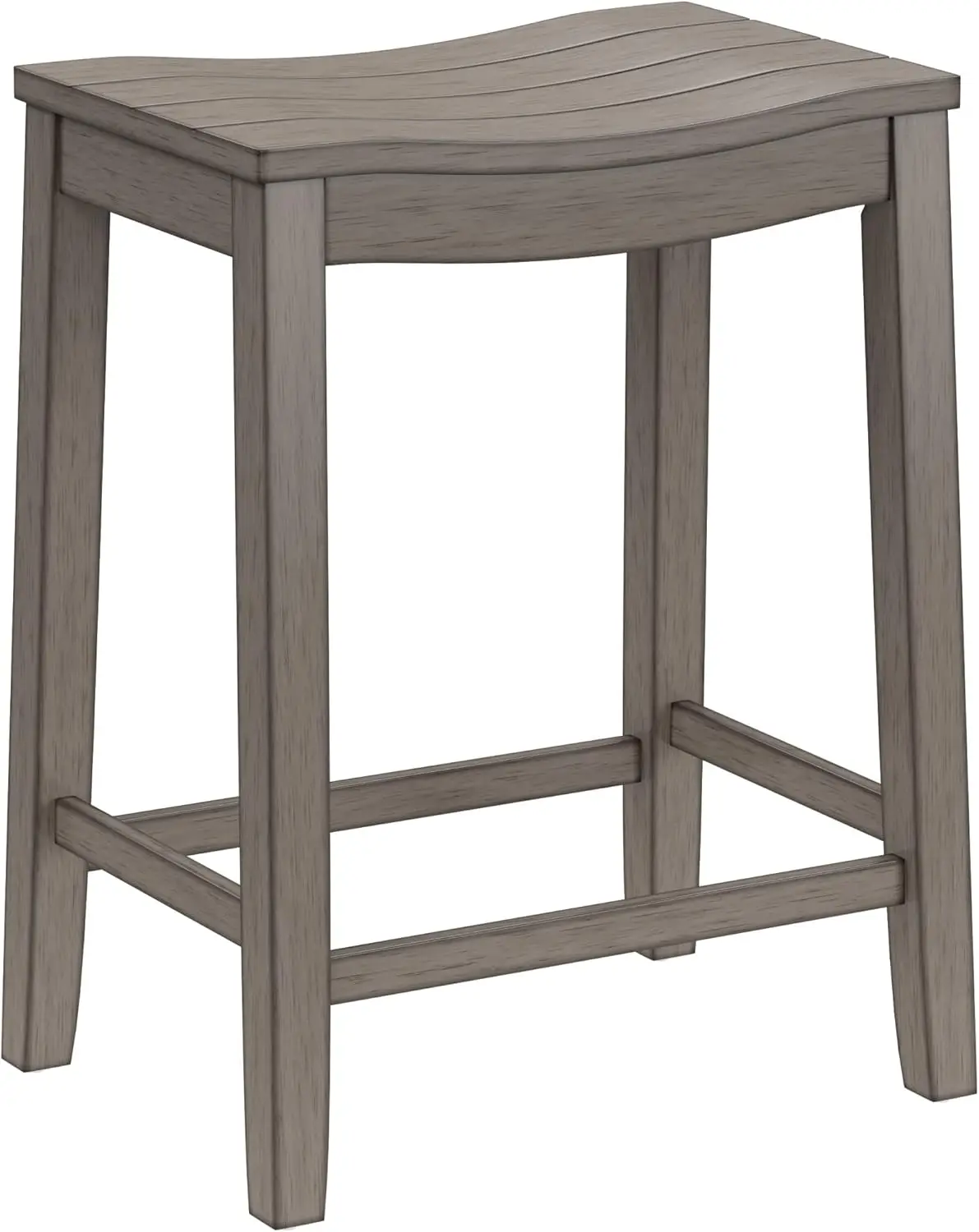 

, Fiddler Wood Backl Counter Height Stool With -Style Seat, Aged Gray