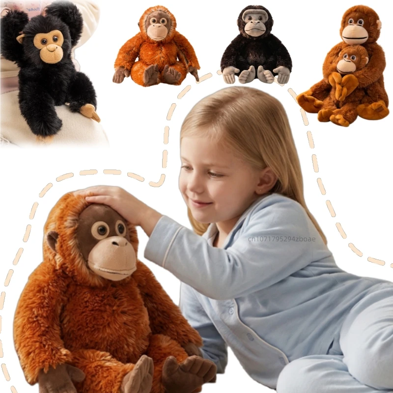 

Плюшевая игрушка-горилла с длинными руками, имитирующая милую обезьянку с детенышем, мягкая игрушка-животное, украшение для дома, подарок для детей