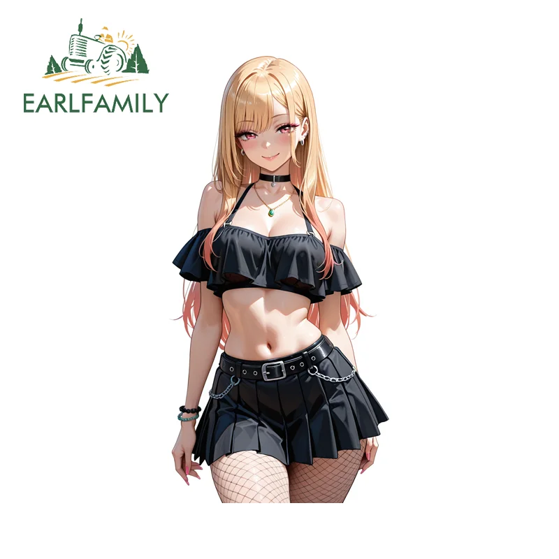 EARLFAMILY Marin Kitagawa Black Sex Car Stickers Vibrant Computer Cooler Decal Waterproof Sunscreen All Types Of Vehicles
