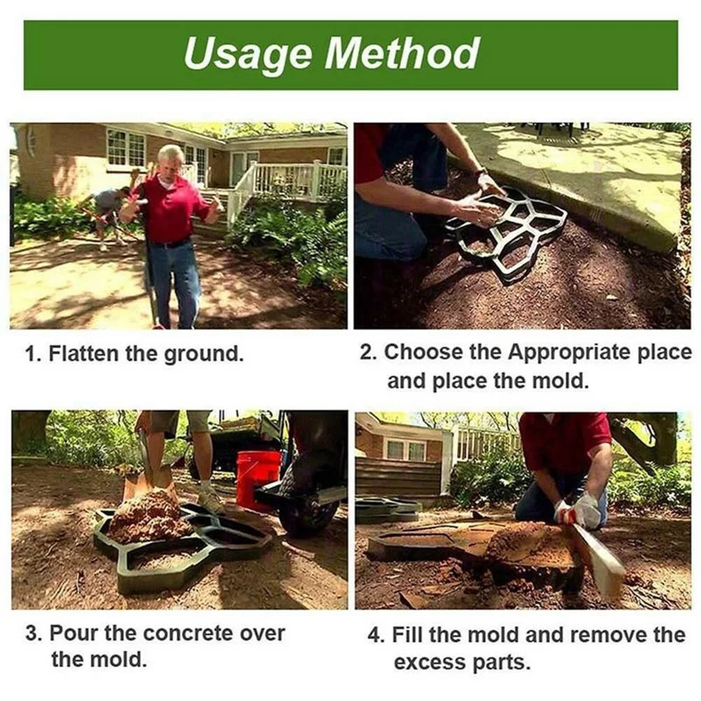

DIY Courtyard Road Pavement Stone Mold Path Paving Brick Garden Concrete Mould Manually Cement Corridor Driveway Tool