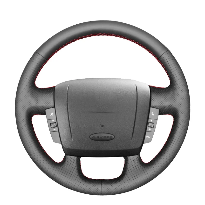 Black Faux Leather No-slip Car Steering Wheel Cover for Peugeot Boxer Citroen Jumper Relay Fiat Ducato Ram ProMaster 2006-2020