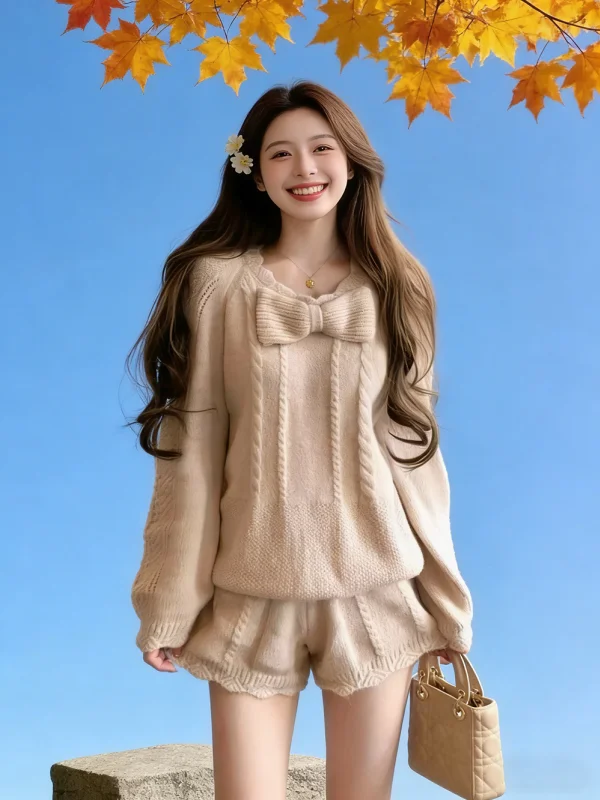 

Laid-ba Корейский трикотаж с узлом, свитер, повседневный свободный крой, средний тонкий теплый Buxom Girl, утягивающий осенний зимний свитер...