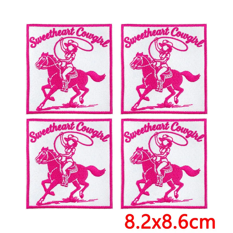 10 Pcs Western Texas Cowgirl Embroidered Patches Iron On Patches Horse Skull Sew Appliques Badges for Jacket Hat DIY Craft