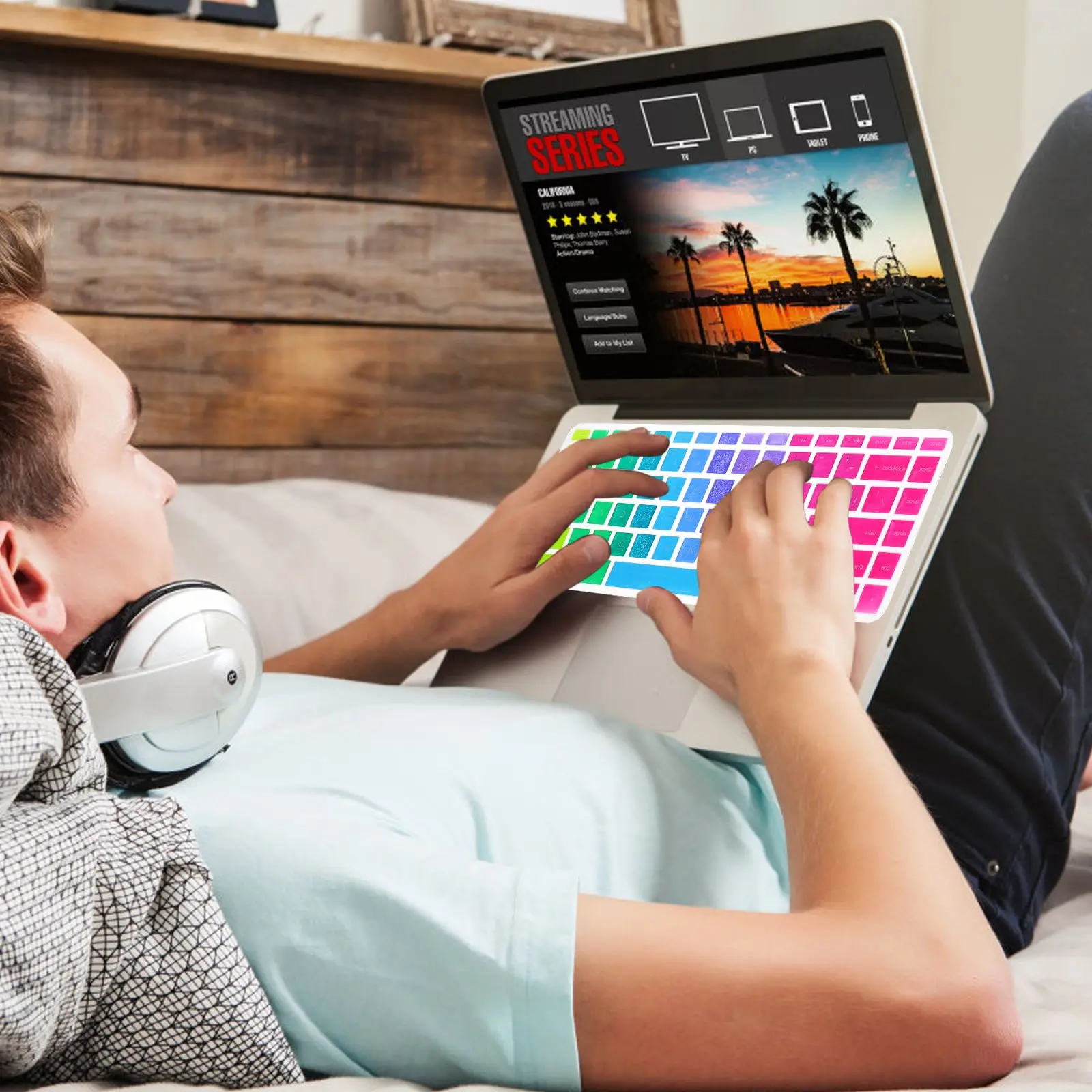 

Colorful Keyboard Film Cover Skin Silicone Protective Desktop Protector Silica Gel Laptop