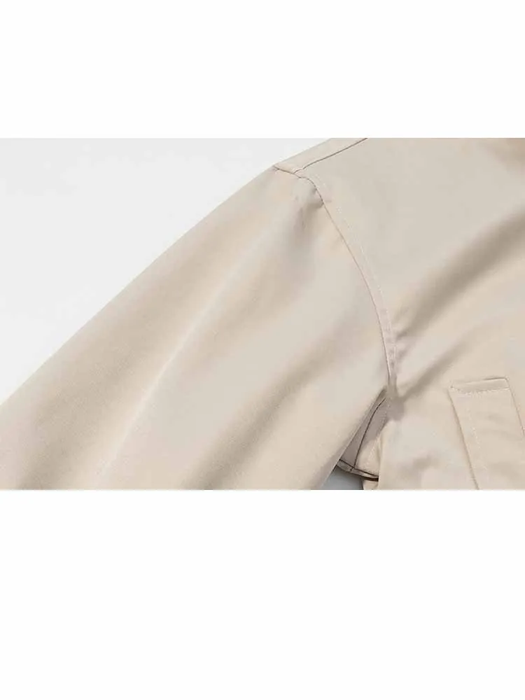 

HH Woman Spring Fashion Elegant Long Sleeves Lapel Zipper Solid Color Casual Loose Short Versatile Commuting Two Piece Set