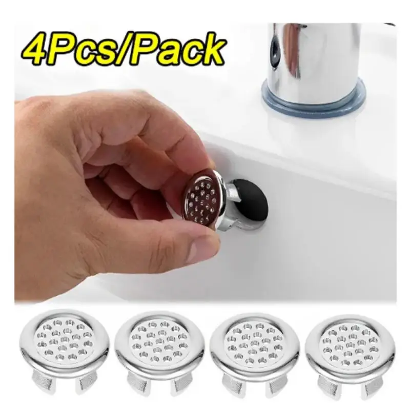 4Pcs Kitchen Bathroom Basin Circular Overflow Drain Cover Decoration Bathtub Sink Hole Overflow Hollow Washbasin Overflow