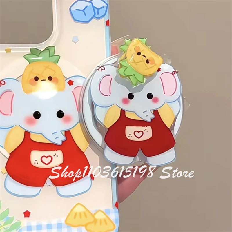 한국어 귀여운 회전 코끼리 마그네틱 홀더 전화 Griptok Grip Tok 전화 스탠드 지원 iPhone Magsafe 액세서리 Smart Tok