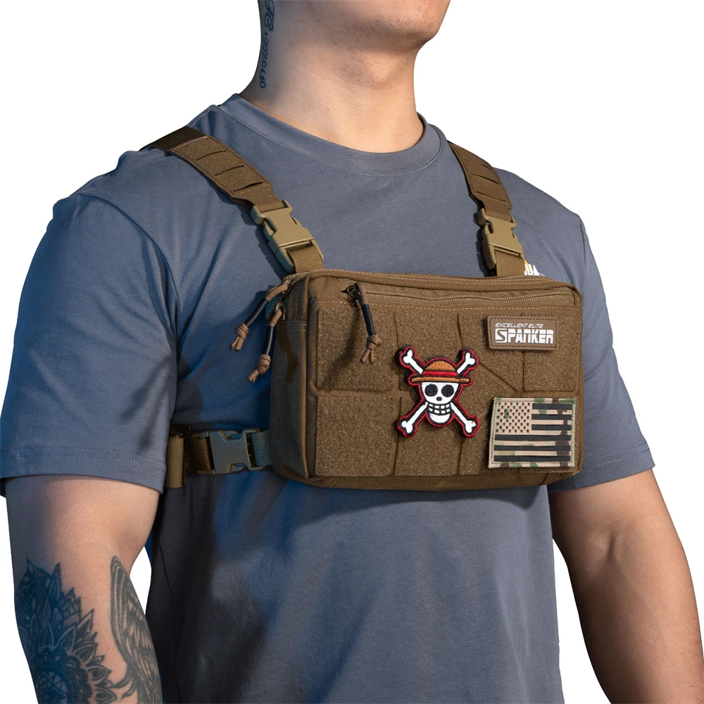 Taktische Weste Jagd Brust Rig Pack Beutel Geschirr Walkie Talkie Hüft tasche Holster Rucksack Airsoft Zwei-Wege-Radio edc Tasche – Detail 21