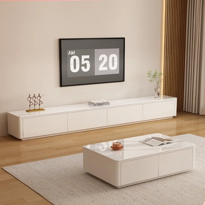 

Living room home modern simple small apartment new floor solid wood coffee table TV cabinet combination