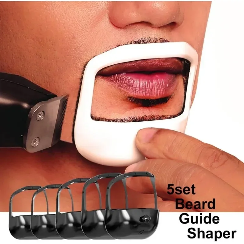 

5pcs Beard Styling Stencils Beard Shaper Beard Shaping Tool Men Goatee Mustache Grooming Tool Face Hair Styling Template for Man