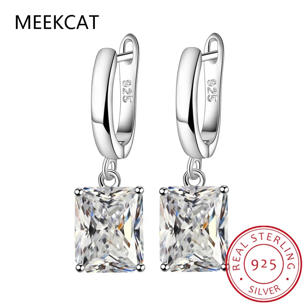 Oval Genuine Natural Blue Topaz 925 Sterling Silver Drop Earrings for Women Fashion Statement Gemstone Jewelry view 3