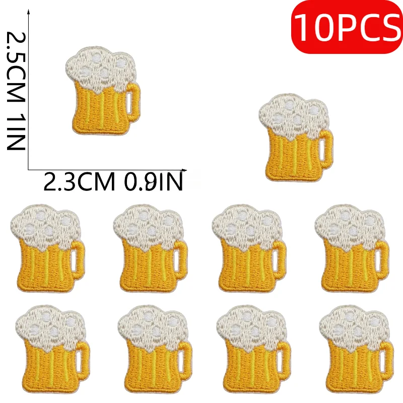 10/12PCS Wholesale Lots of Cartoon Drinks Fastfood Thermal Korean Mini Iron on Patches Good Luck Badge Cute Sportsman Figure