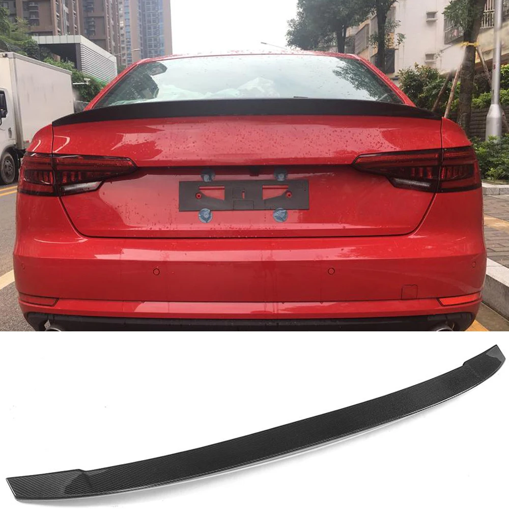 Car Rear Trunk Boot Lip Wing Spoiler For Audi A4 B9 Standard Sline S4 Sedan 2017 2018 Carbon Fiber Rear Spoiler Wing