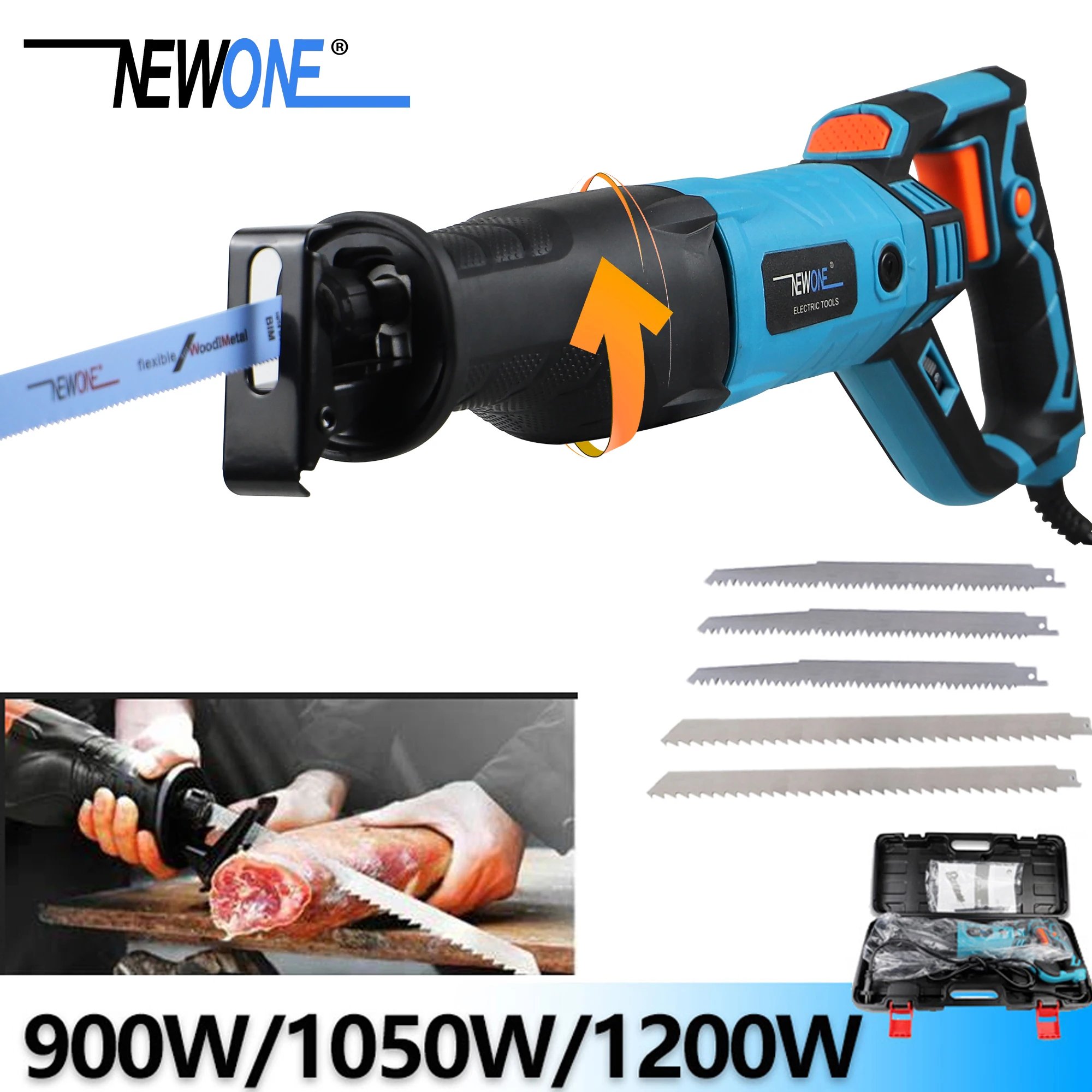 

NEWONE 1200W Electric Saw Reciprocating saw With Woodworking Blades, 900W Carpentry Tools Woodworking For Cut Tree/Wood/metal