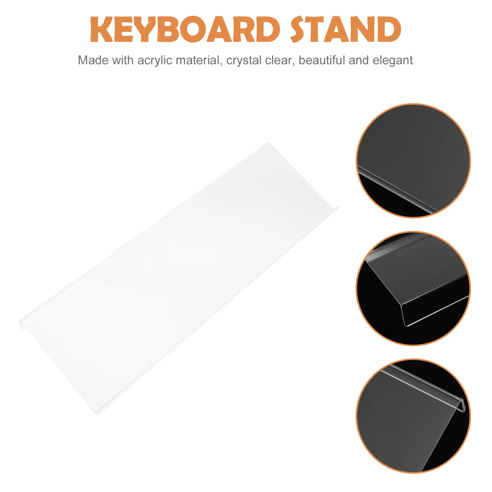 

Computer Keyboard Stand Acrylic Tilted Holder Crystal Clear Ergonomic Design for Desktop Organization Office Desk Accessories