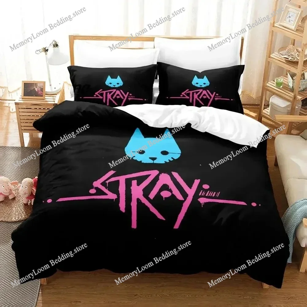 

3D Print Game Stray Cats Bedding Set Duvet Cover Bed Set Quilt Cover Pillowcase Comforter king Queen Size Boys Adult Bedding Set