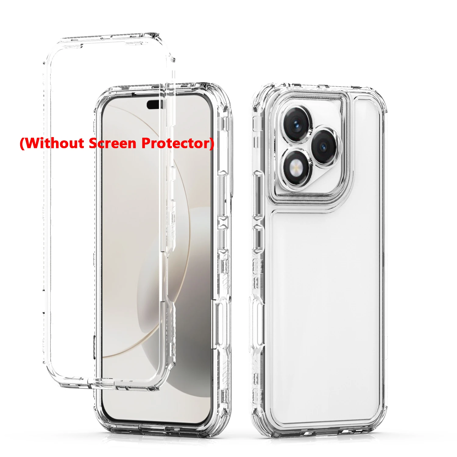 YUXING Custodia 360° Per Honor 400 Lite – Protezione Integrale Con Schermo Incluso, Bordo Antiturto E Retro Trasparente, Rosso