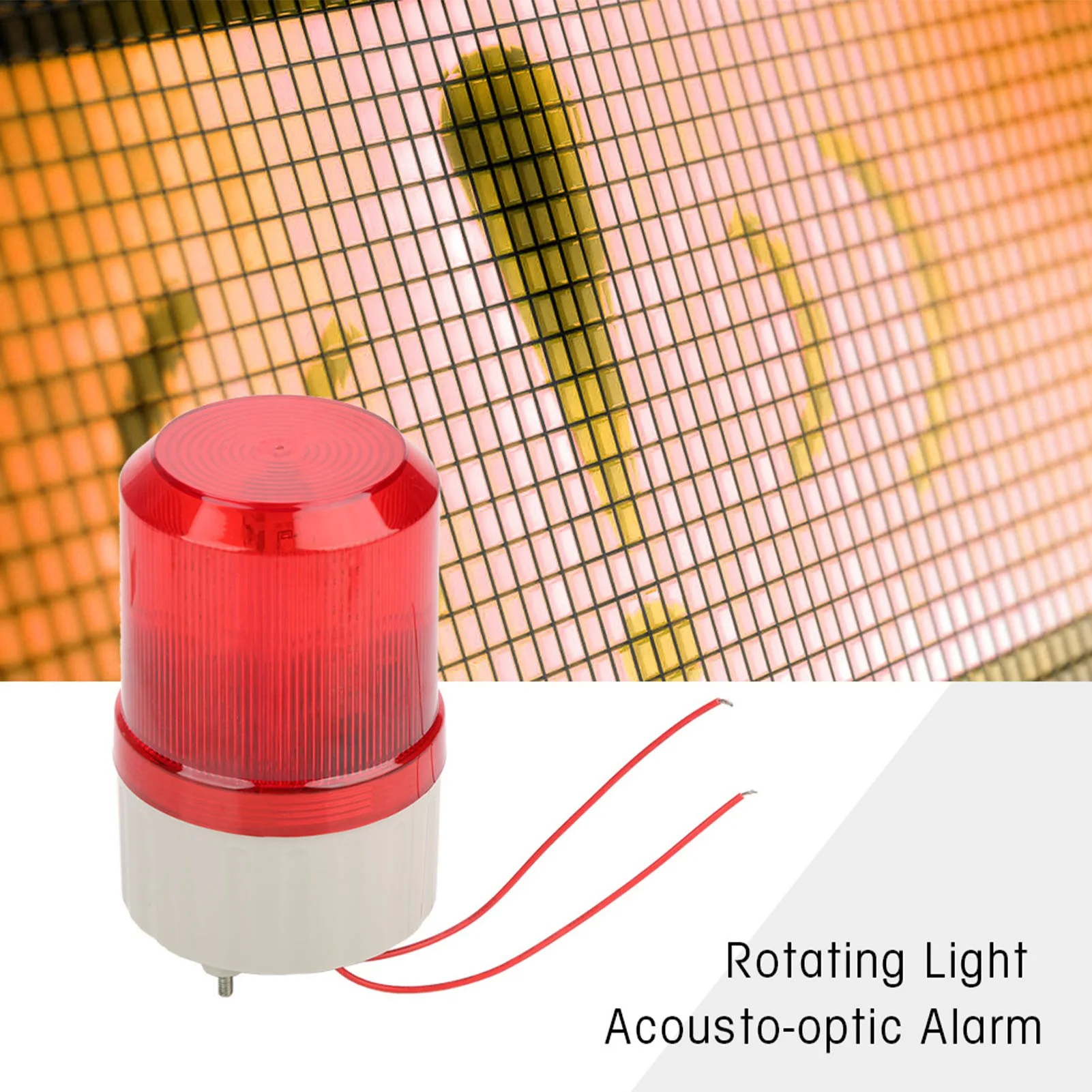 220V Red Sound And Light Alarm System LED Warning Light Rotating Light Emergency Strobe Construction Site Indicator