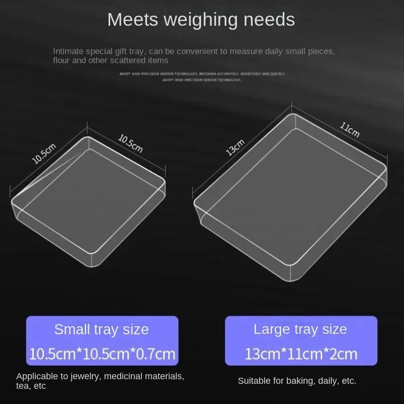 Digital Kitchen Scale 3000g/ 0.1g USB Rechargeable Mini Jewelry Pocket Scale for Home Use With 2 Trays Weight Scales Food Tools
