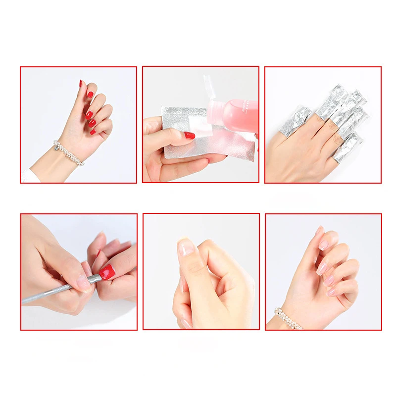 50/100pcs Beutel Aluminium folie Nail Art Lack Nagelentfernungs-Wraps Handtuch Gelent ferner Gel politur Reinigung Maniküre-Werkzeug einweichen