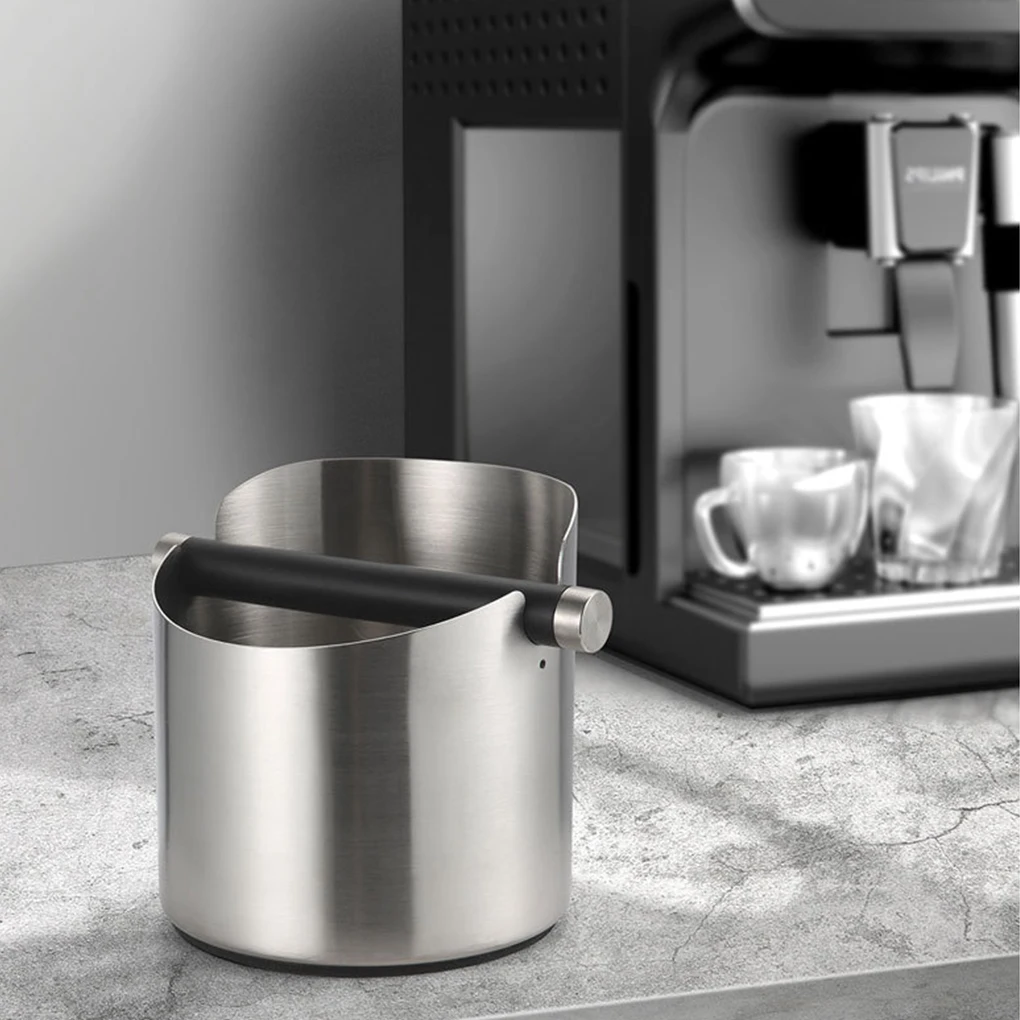 Stainless Steel Coffee Grounds Box Bar Table Espresso Machine Knocking Grounds Box Round Mini Tea Grounds Bucket Barista Tools