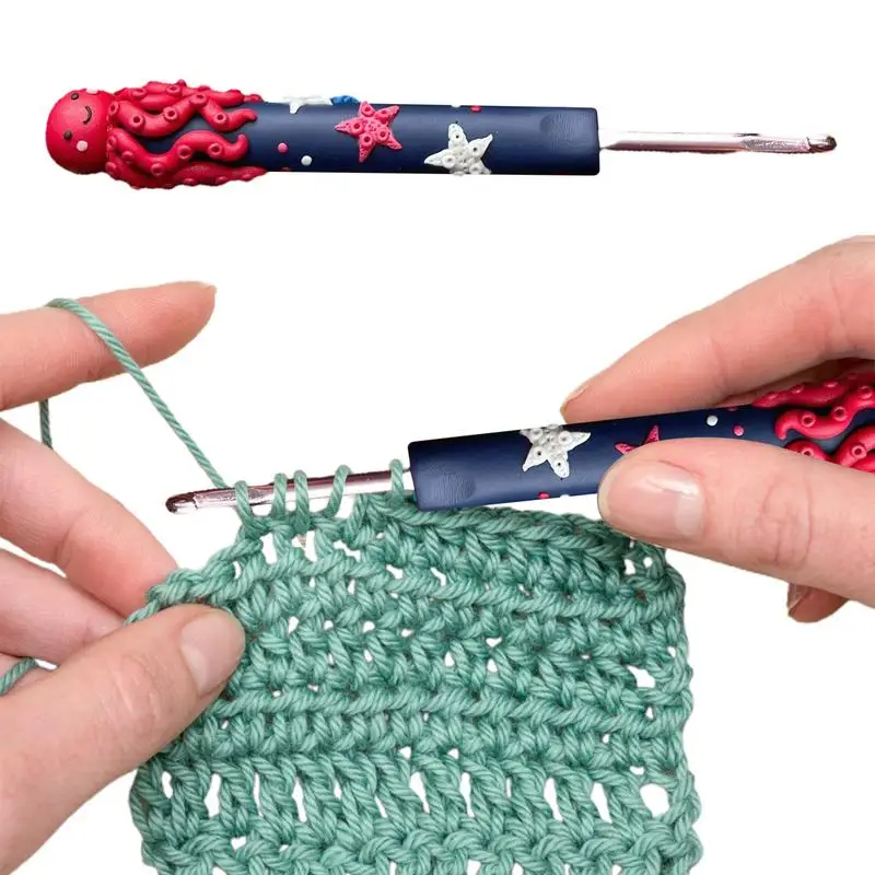 Crocheting Hooks Yarn DIY Tool Rainbow Gnome Crochet Hook Octopus Crochet Hook Knitting Hook For Crochet Yarn Craft Crochet Hook