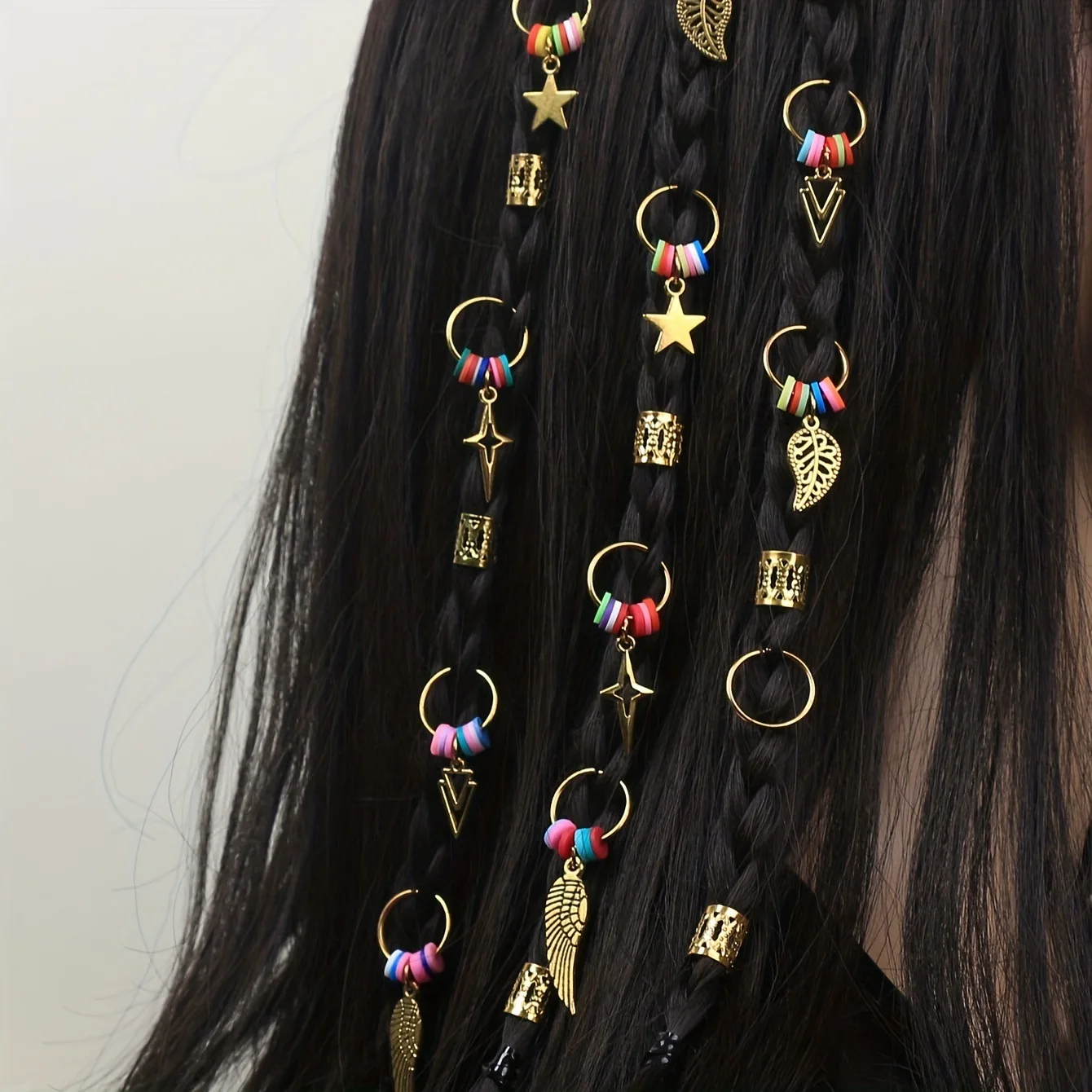 Dreadlock Hair Accessories Set 30pcs Polymer Clay Alloy Mixed Rings for Women Wig Braiding Durable Hair Decor