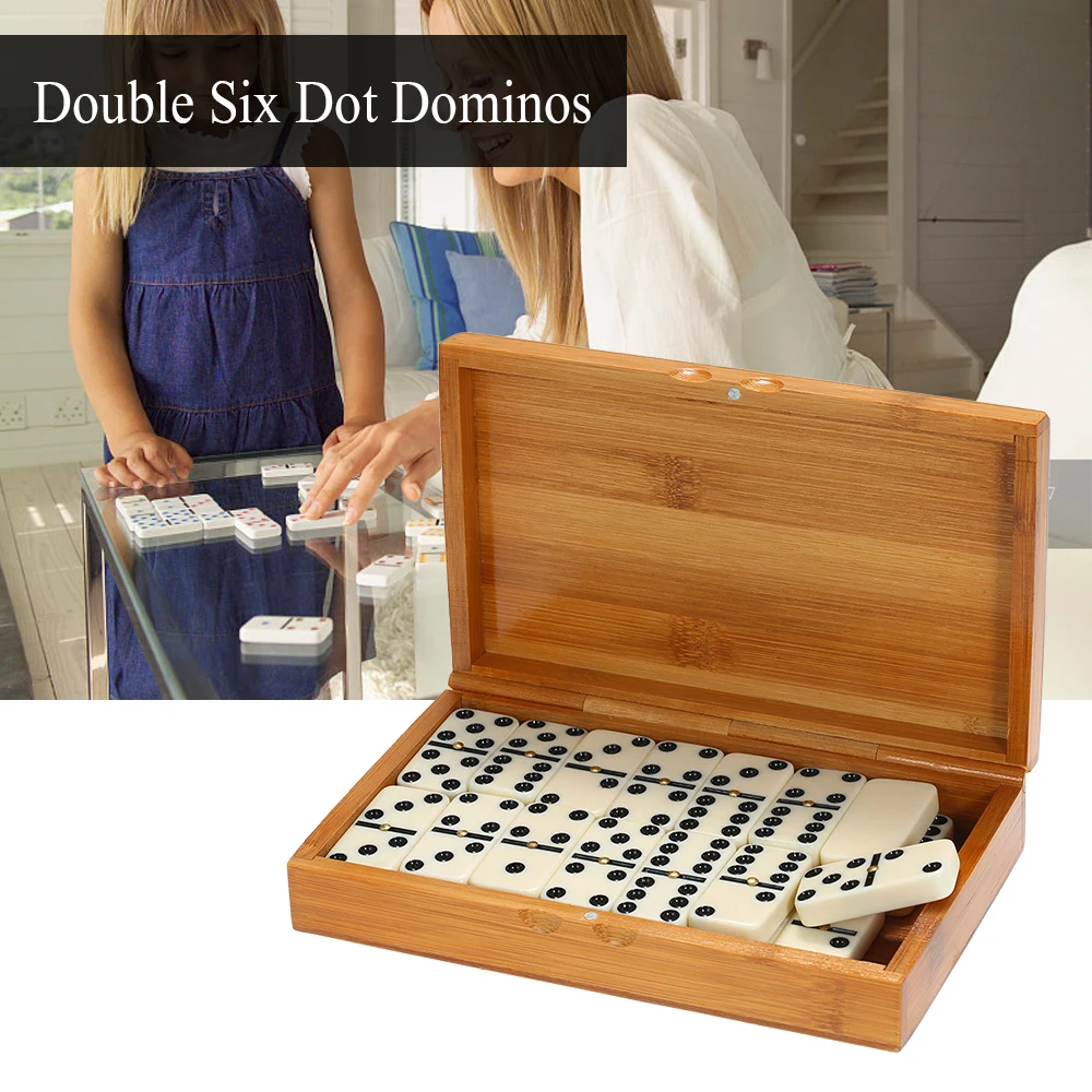 28 Pcs/Set Wooden Domino Board Games Travel Funny Table Game Domino Toys Kid Children Educational Toys For Children Gifts