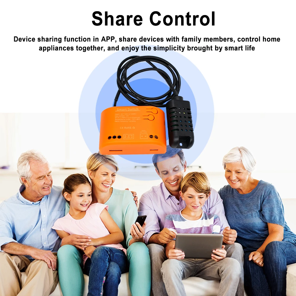 Tuya WiFi Temperature Humidity Sensor With External Probe for Smart Home Hygrometer APP Monitoring For Plants Aquarium Winery